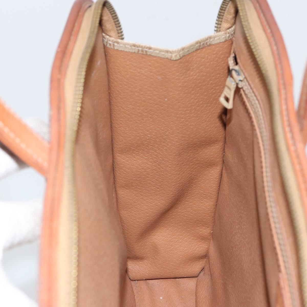 CELINE Macadam Canvas Hand Bag PVC Beige Gold Auth 164813