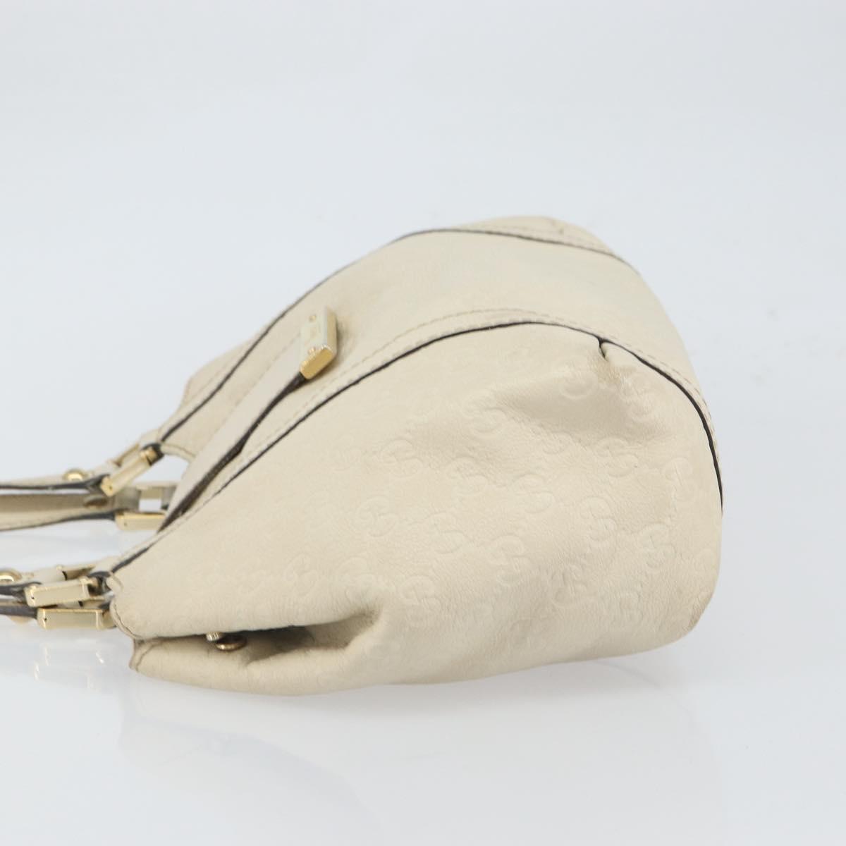 GUCCI GG Canvas Guccissima Sukey Hand Bag Ivory Gold 211937 Auth 164815
