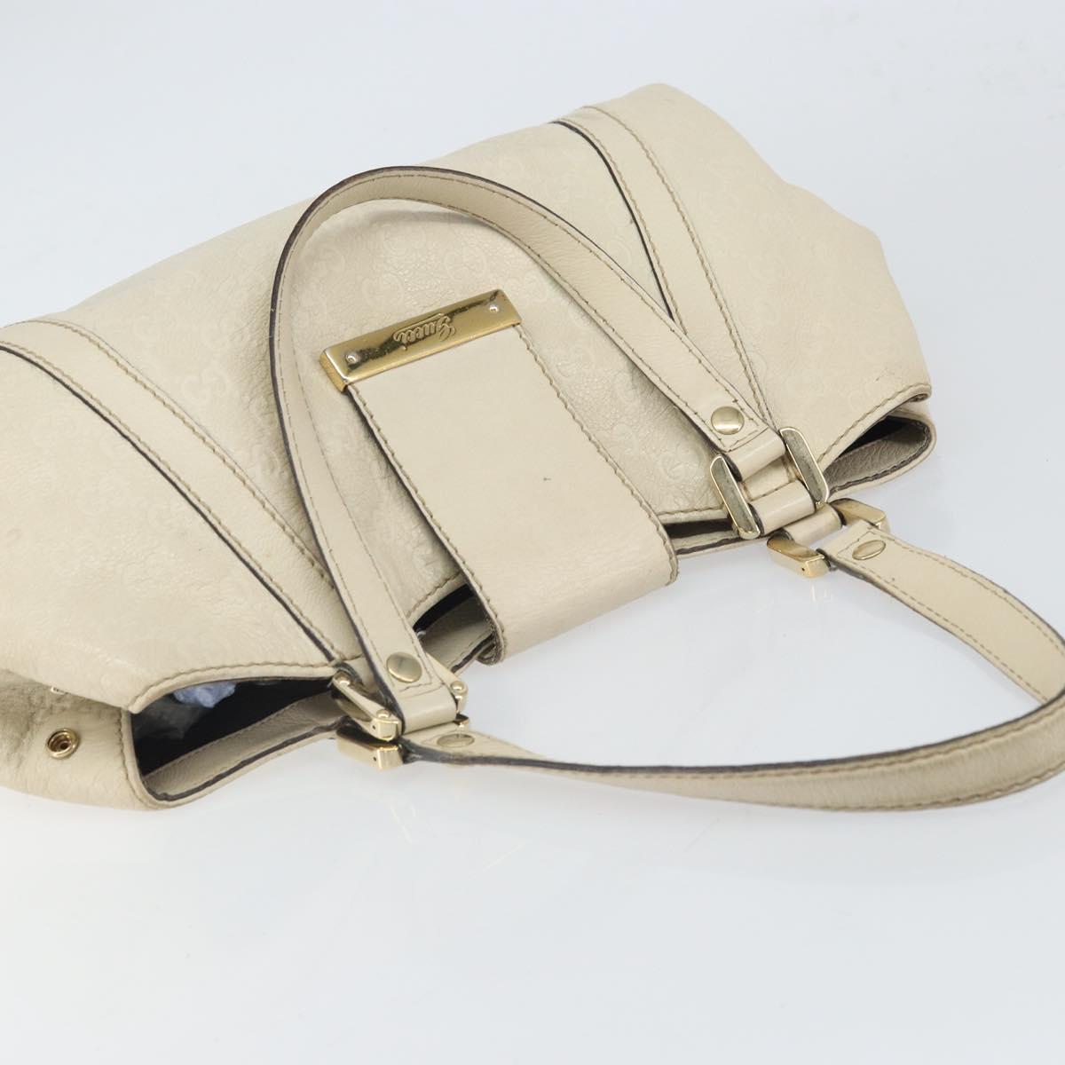 GUCCI GG Canvas Guccissima Sukey Hand Bag Ivory Gold 211937 Auth 164815