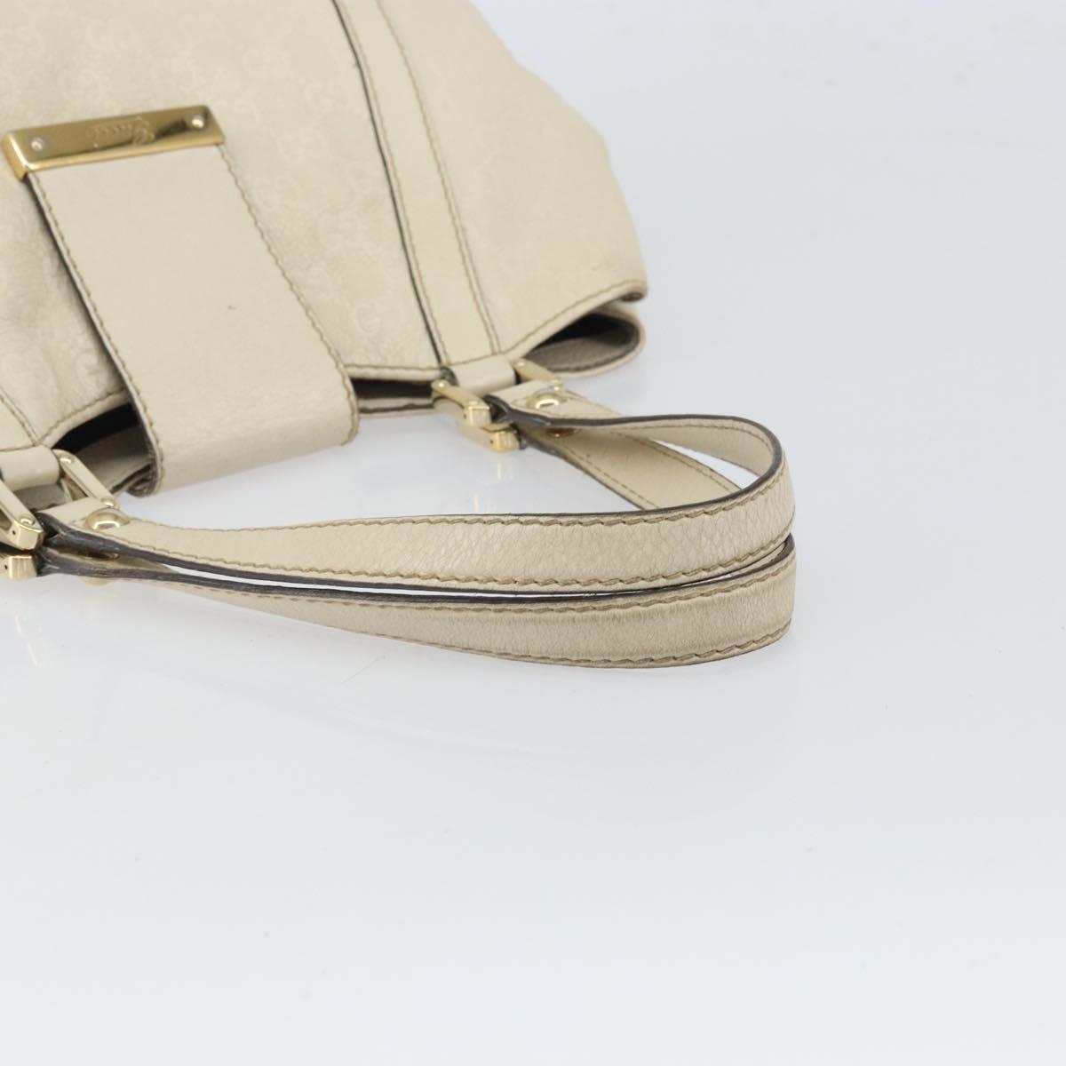 GUCCI GG Canvas Guccissima Sukey Hand Bag Ivory Gold 211937 Auth 164815