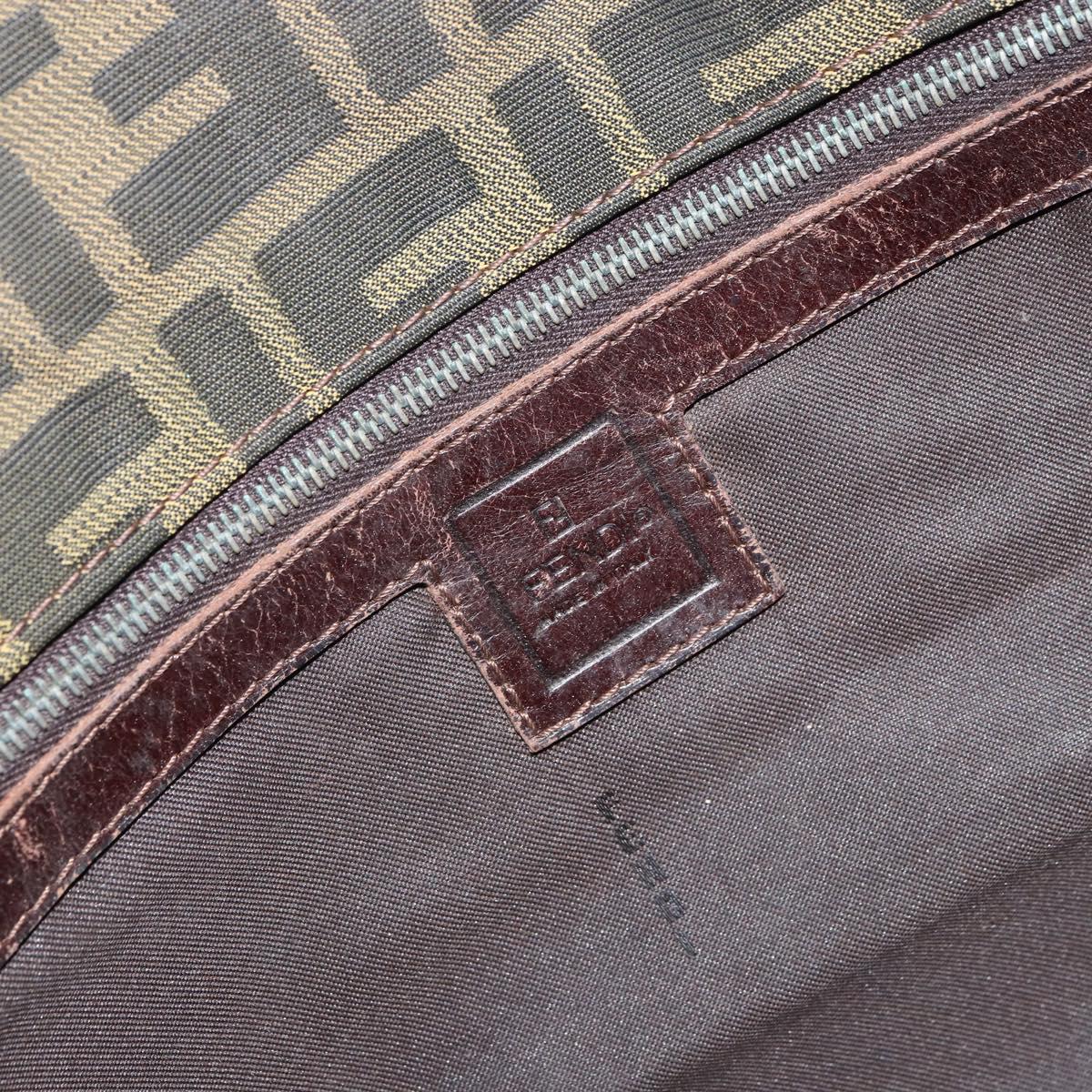FENDI Zucca Canvas Tote Bag Black Brown Auth 164817