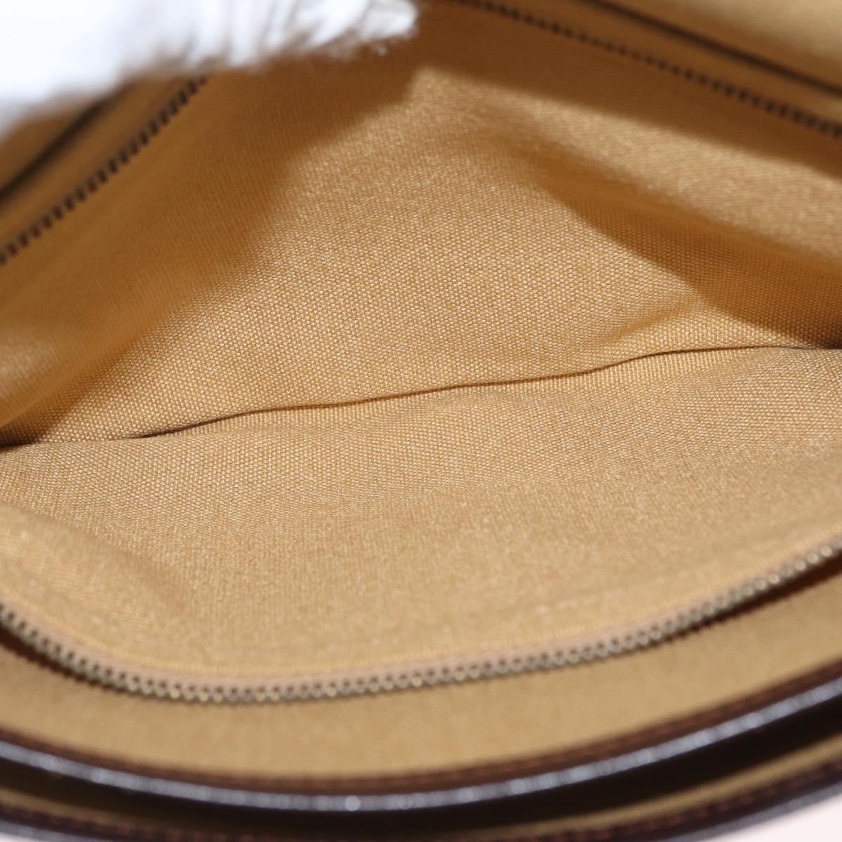 CELINE C Sulky Shoulder Bag Canvas Beige Gold Auth 164819