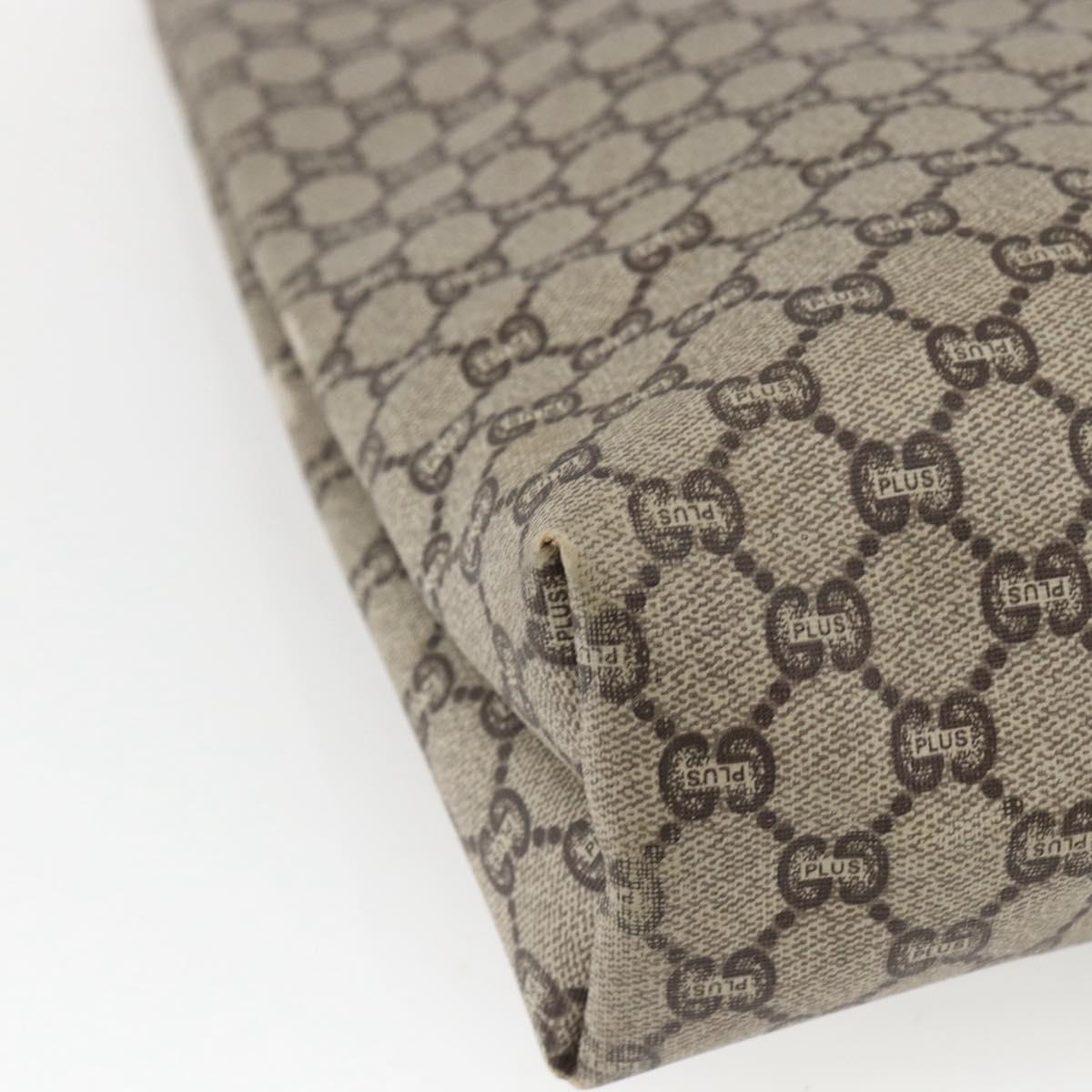 GUCCI GG Plus Supreme Web Sherry Line Tote Bag PVC Beige Gold Auth 164831