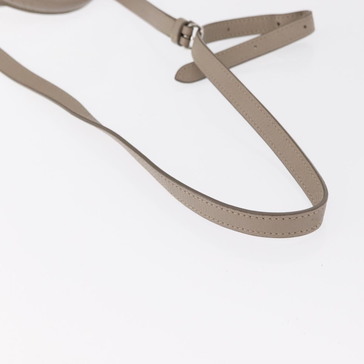 CELINE Big bag Small Hand Bag Leather Beige Silver Auth 164836