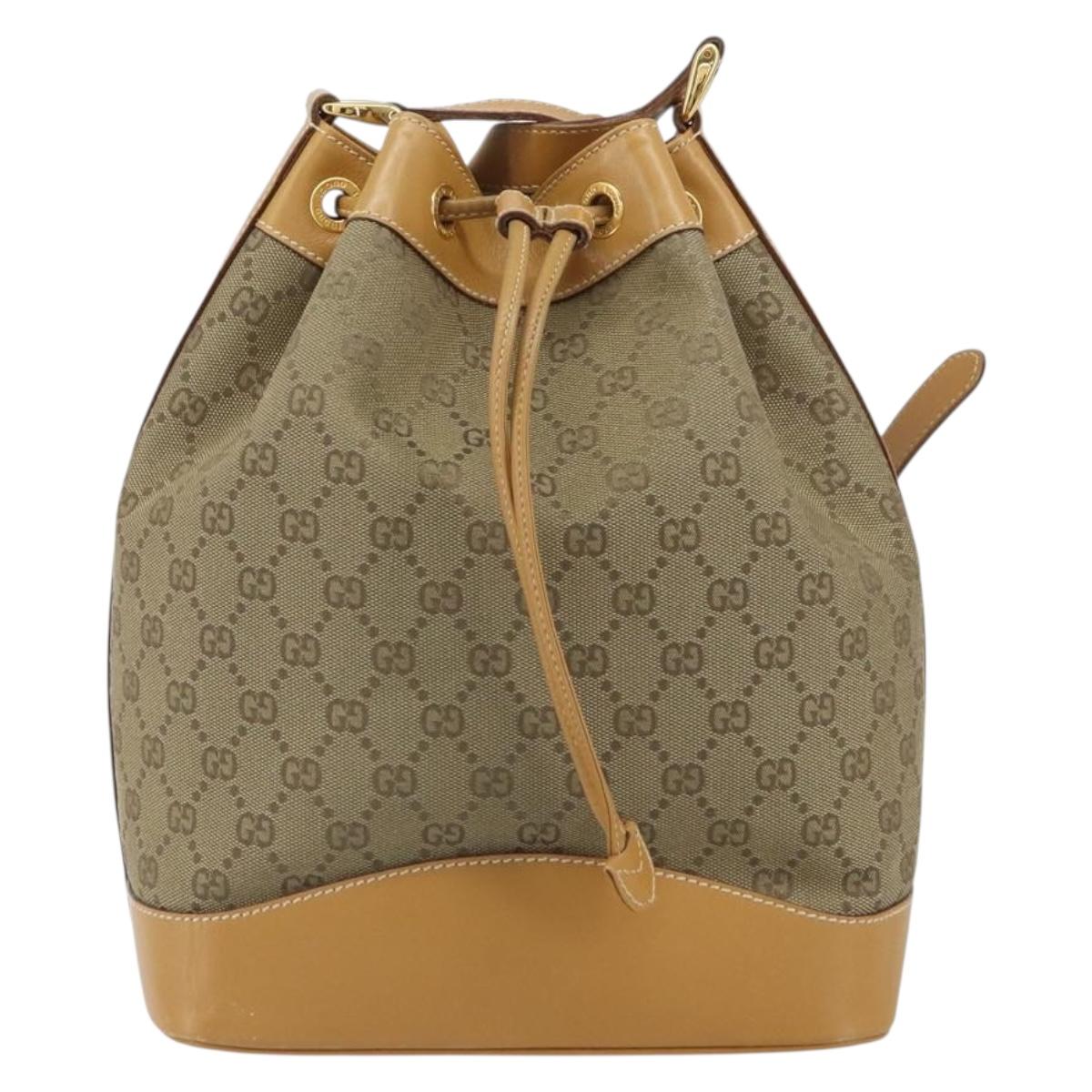 GUCCI GG Canvas Shoulder Bag Beige Gold 001 2854 1627 Auth 164846