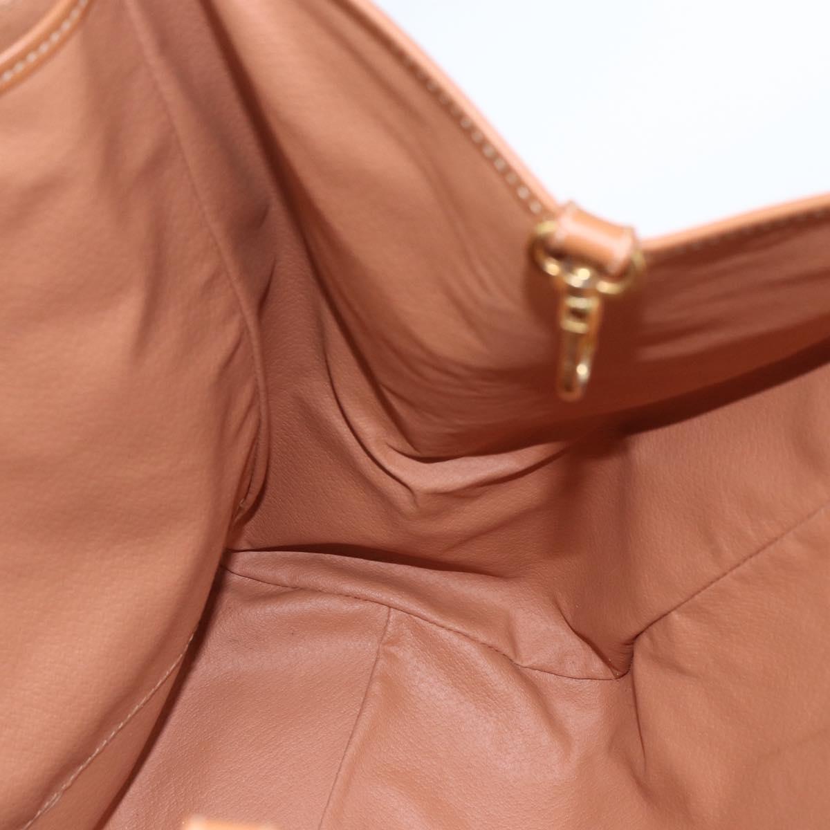 CELINE Macadam Canvas Shoulder Bag PVC Leather Brown Gold Auth 164849