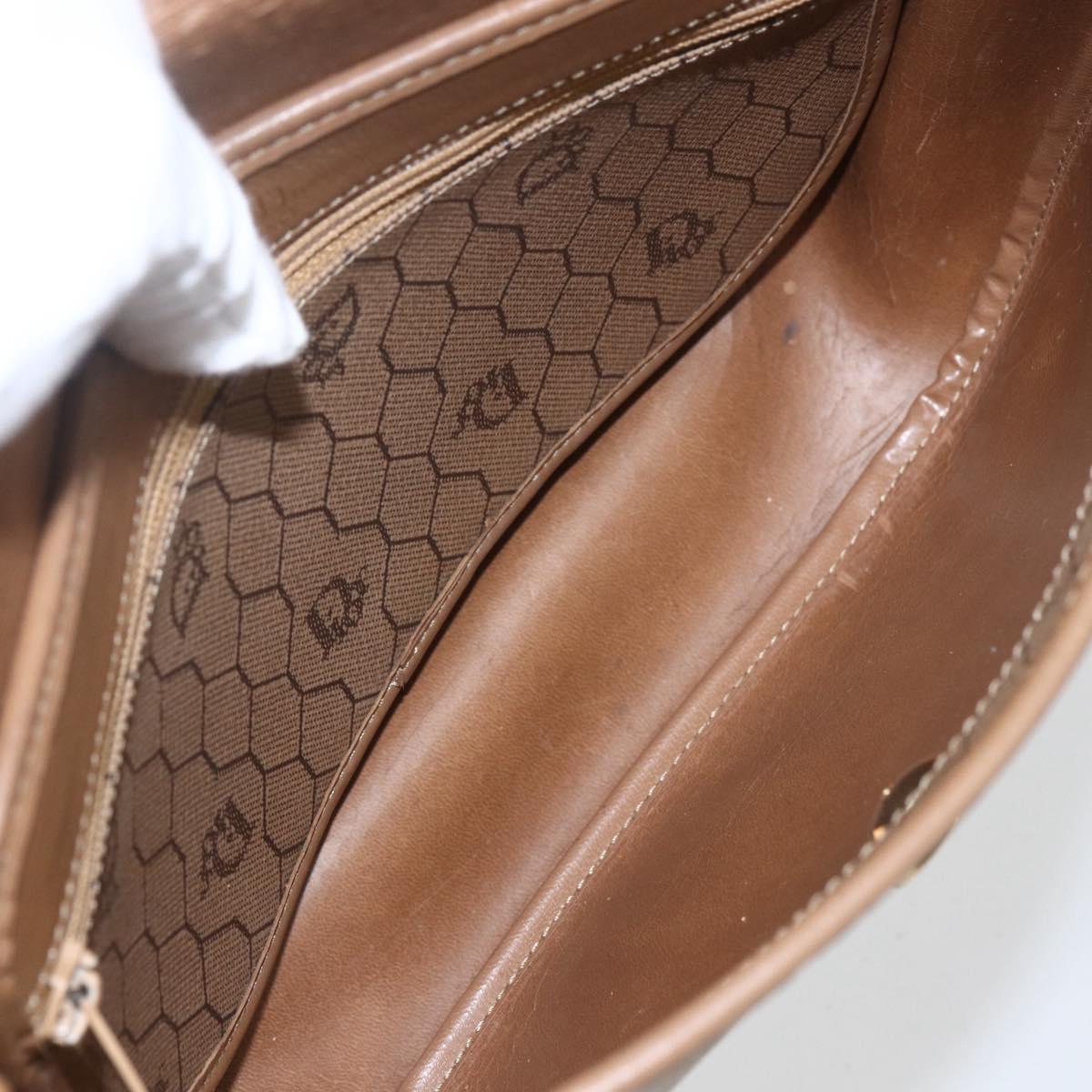 Christian Dior Honeycomb Canvas Shoulder Bag PVC Beige Gold Auth 164852