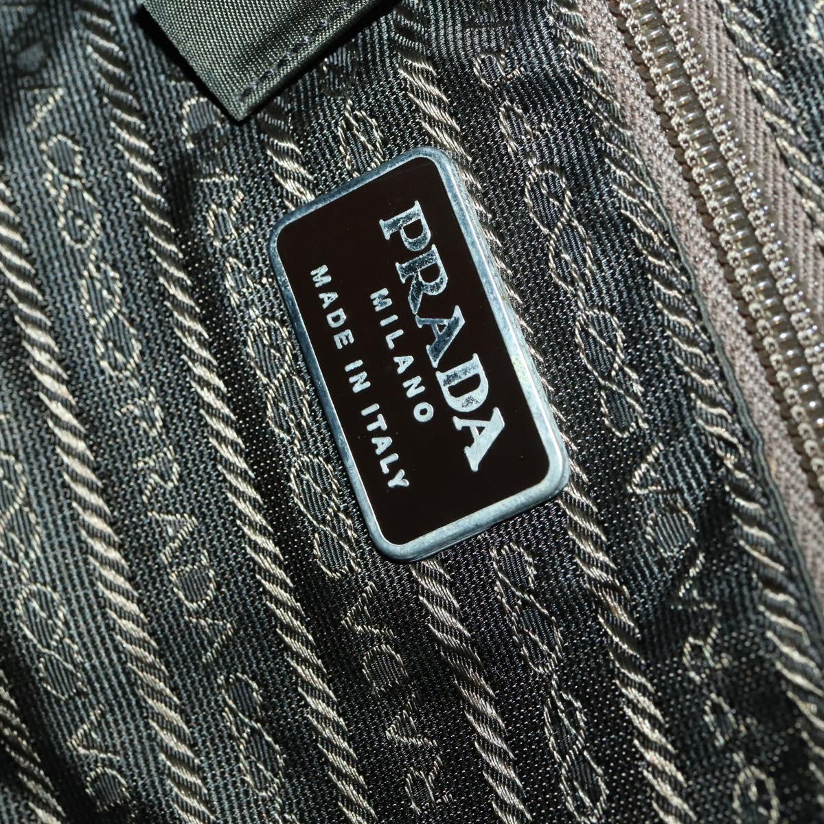 PRADA Backpack Nylon Khaki Silver Auth 164855