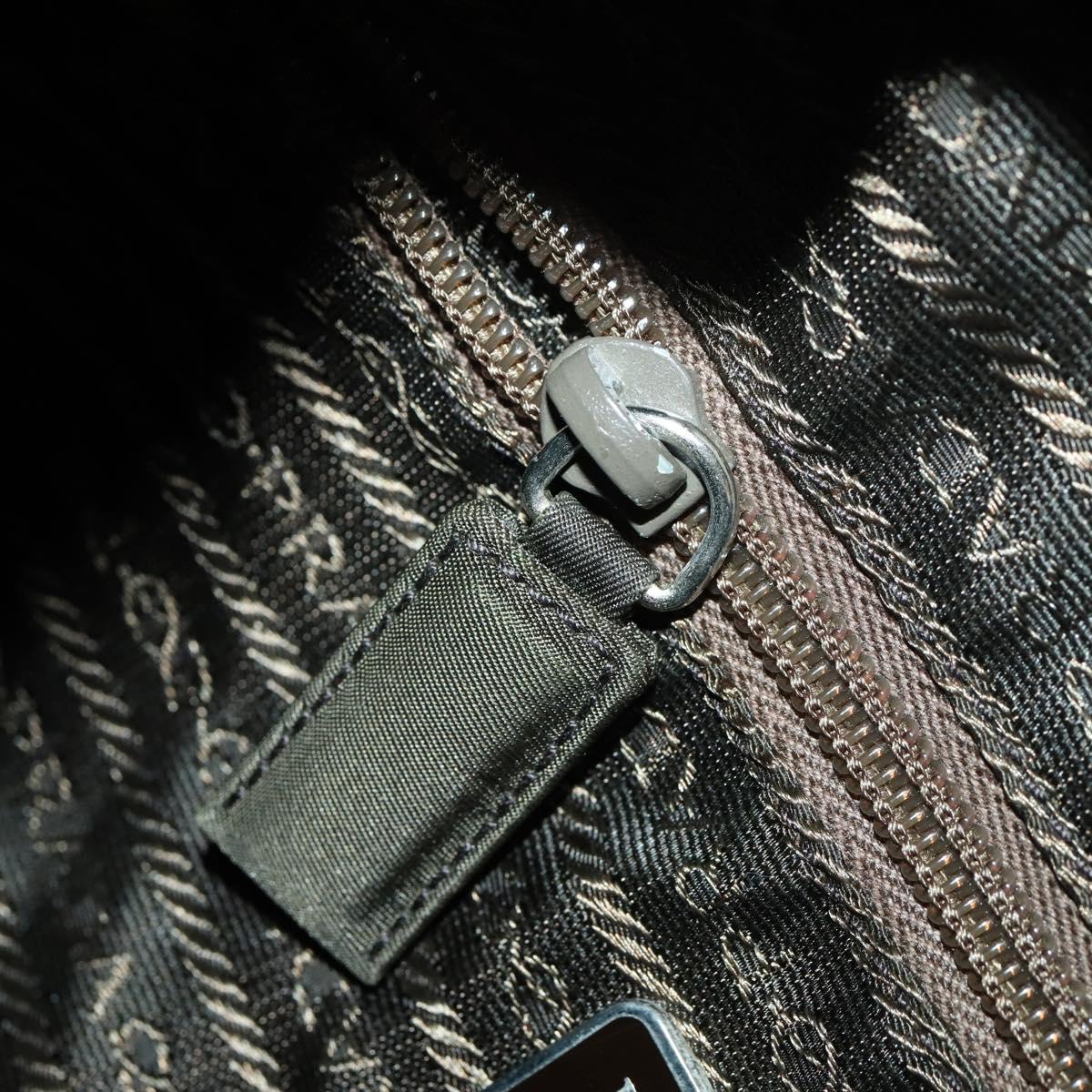 PRADA Backpack Nylon Khaki Silver Auth 164855