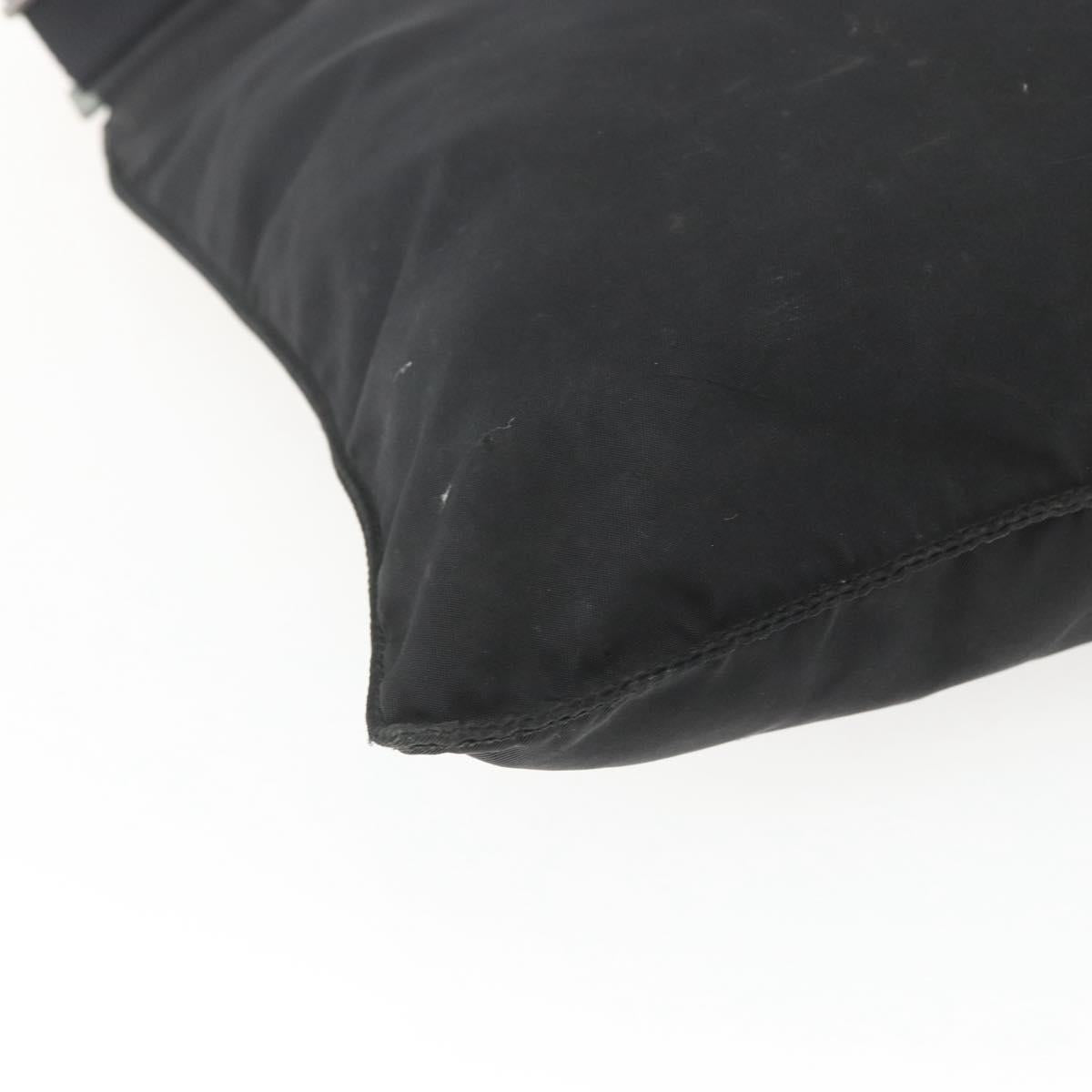 PRADA Shoulder Bag Nylon Black Silver Auth 164857