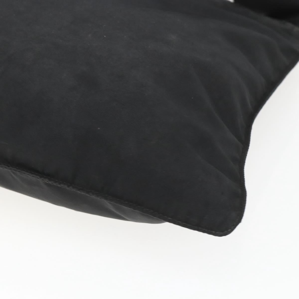 PRADA Shoulder Bag Nylon Black Silver Auth 164857