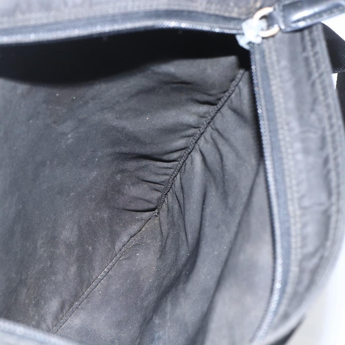 PRADA Shoulder Bag Nylon Black Silver Auth 164857