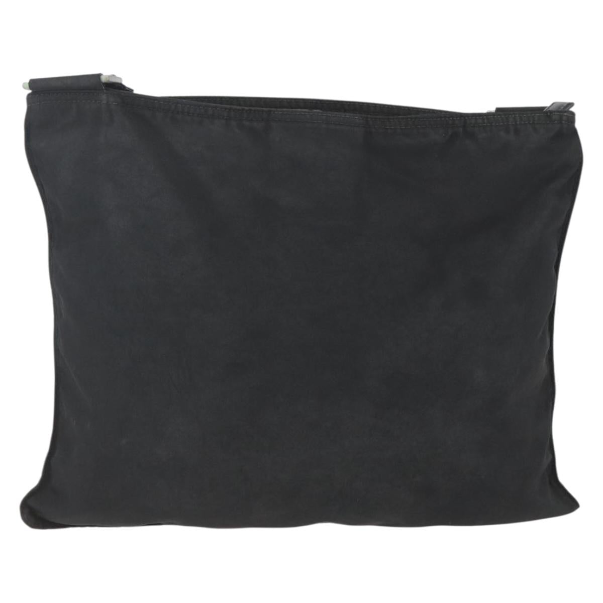 PRADA Shoulder Bag Nylon Black Silver Auth 164857