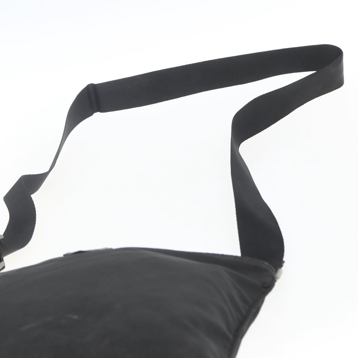 PRADA Shoulder Bag Nylon Black Silver Auth 164857