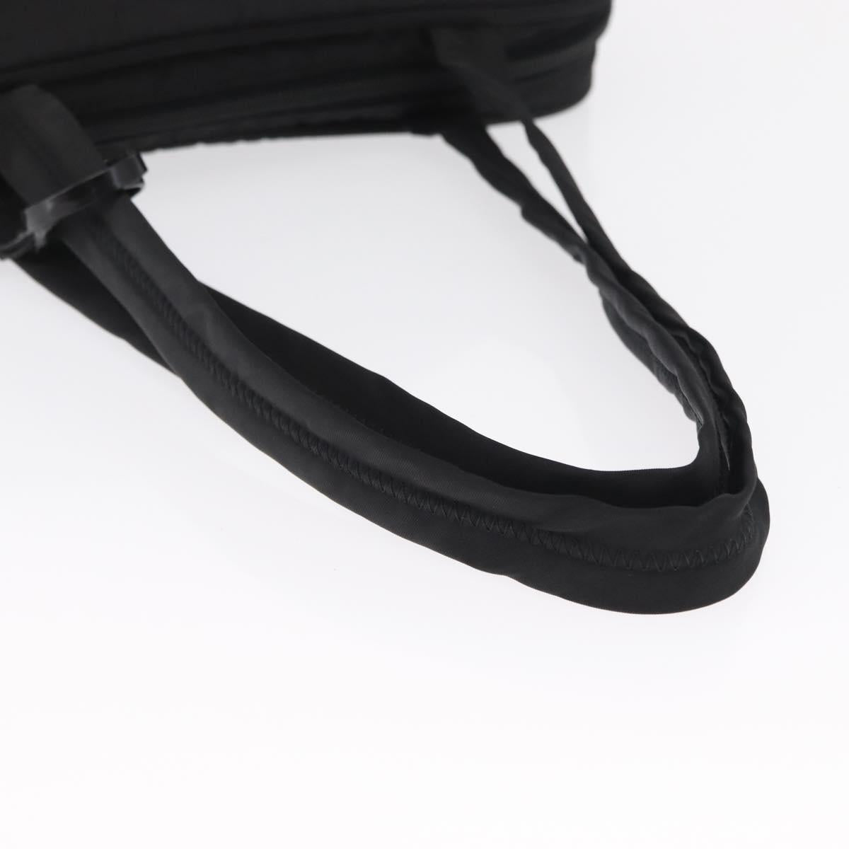 PRADA Hand Bag Nylon Black Silver Auth 164858