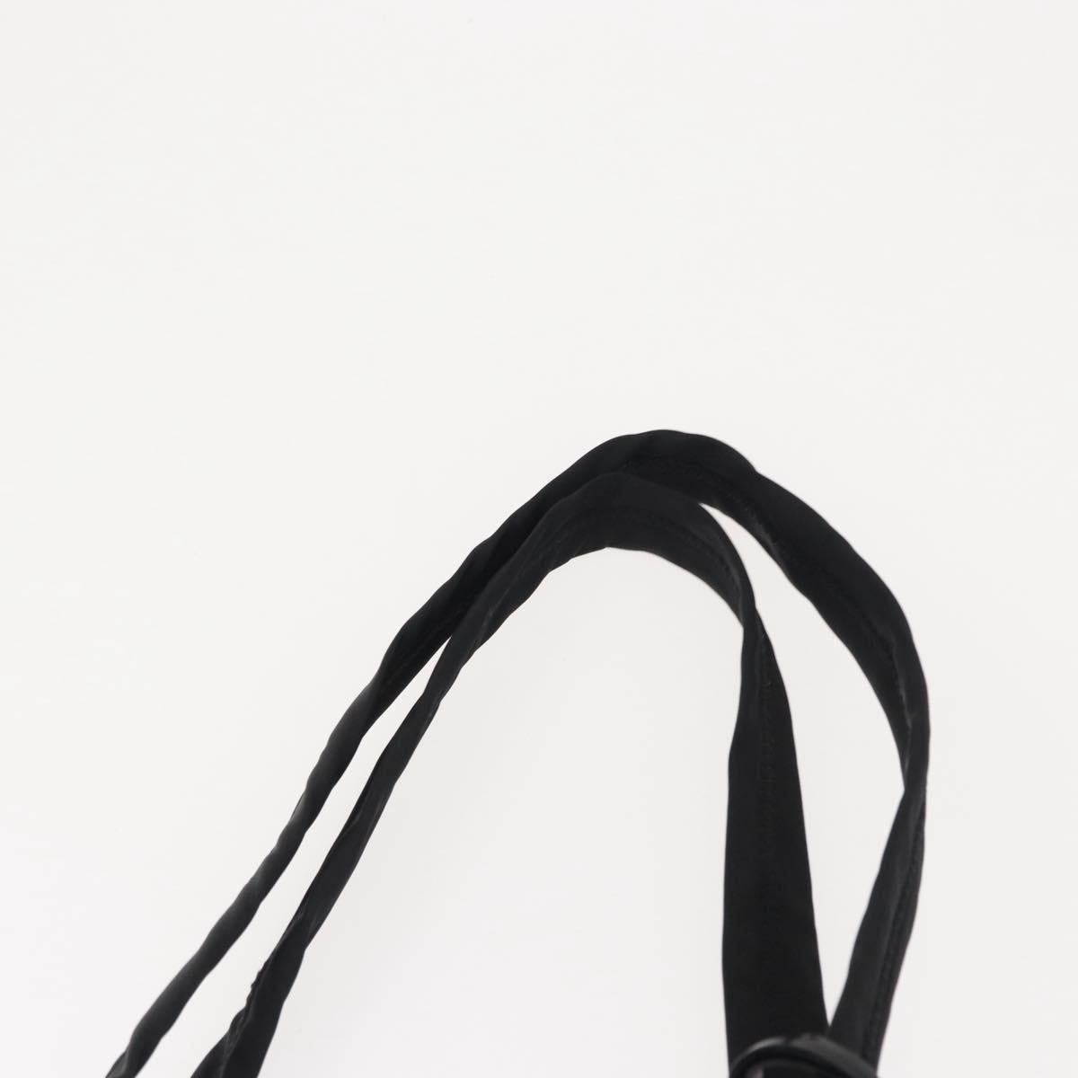 PRADA Hand Bag Nylon Black Silver Auth 164858