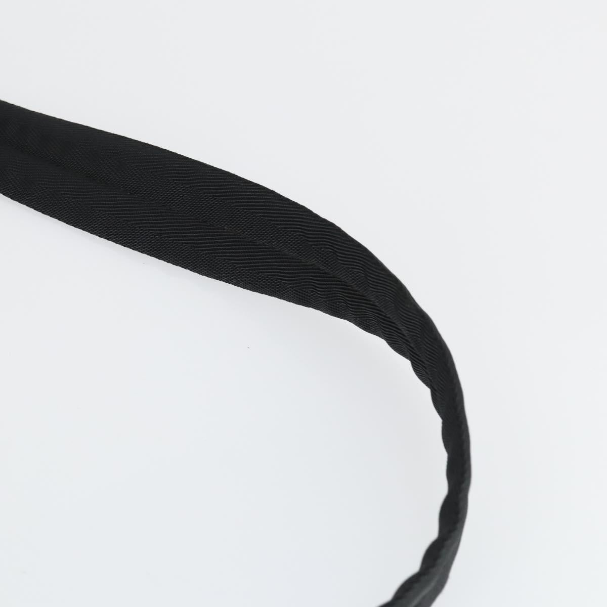 PRADA Hand Bag Nylon 2way Black Silver Auth 164859