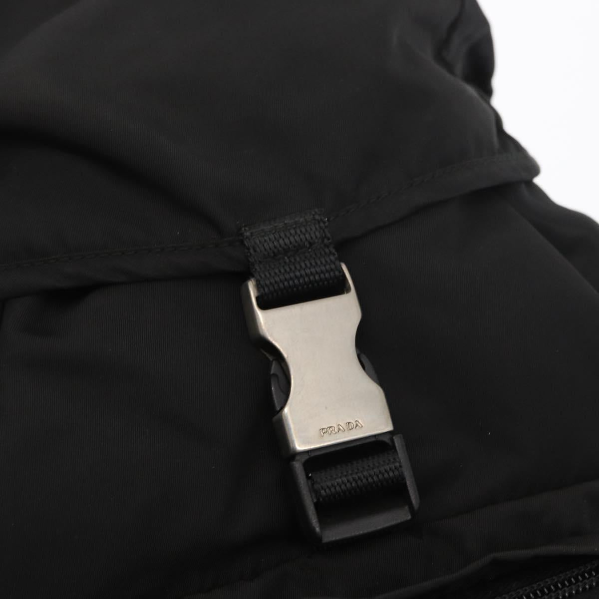 PRADA Backpack Nylon Black Silver Auth 164861