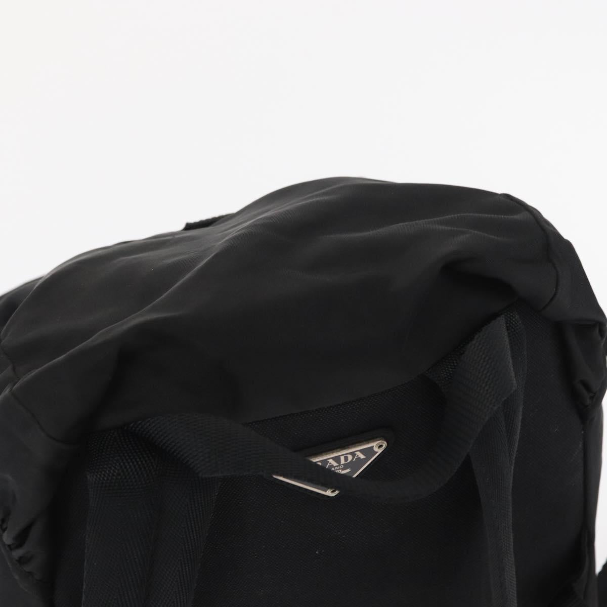 PRADA Backpack Nylon Black Silver Auth 164861