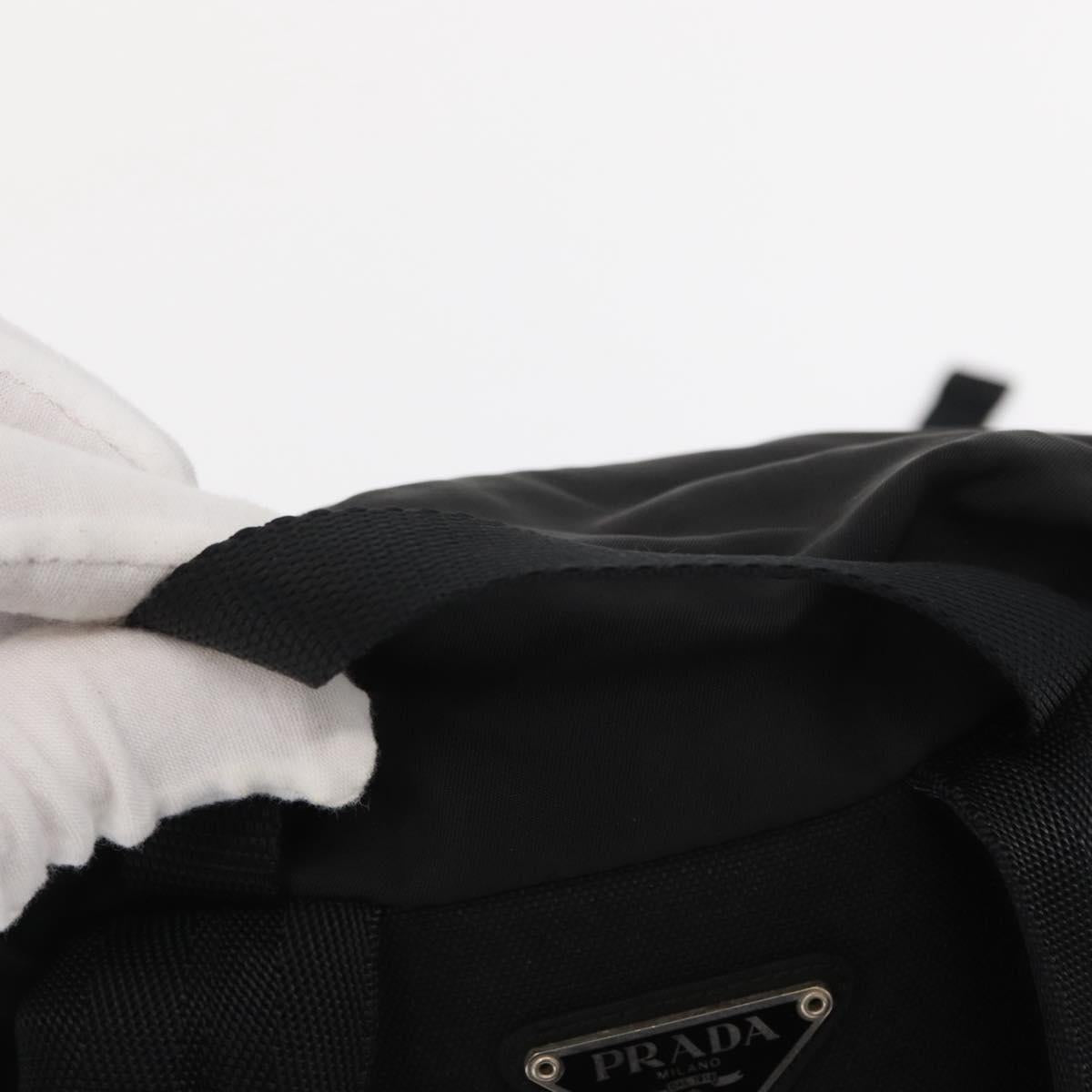 PRADA Backpack Nylon Black Silver Auth 164861