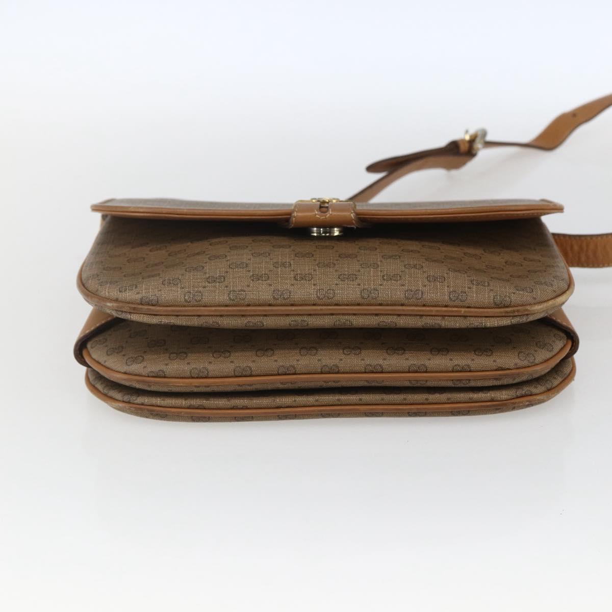 GUCCI Micro GG Supreme Shoulder Bag PVC Beige Gold 001 406 1780 Auth 164866