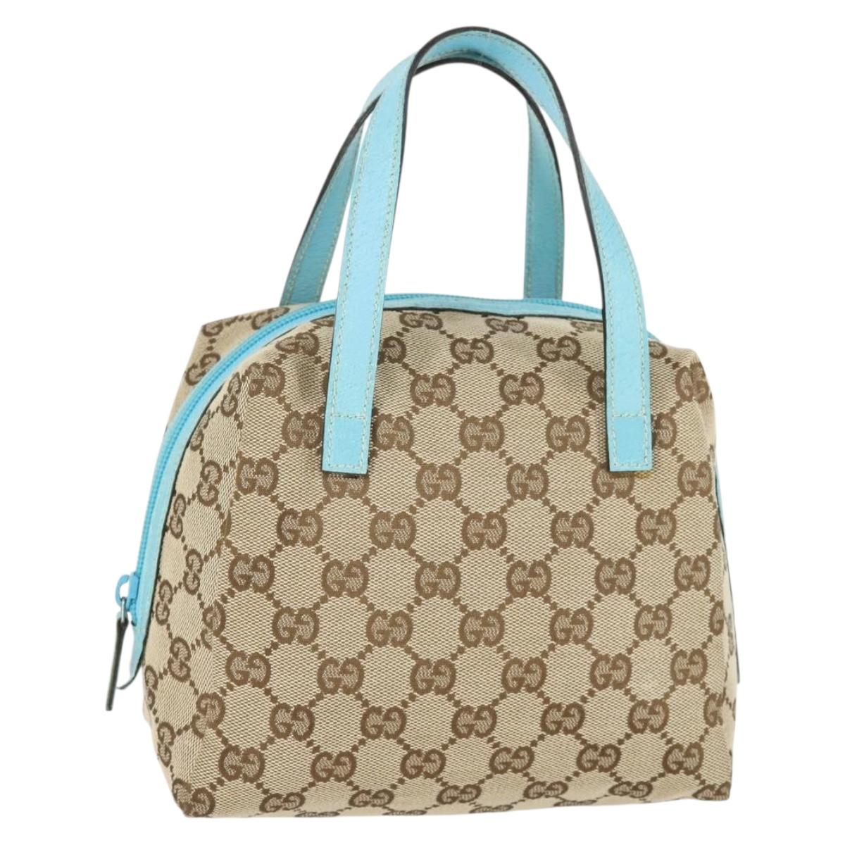 GUCCI GG Canvas Hand Bag Beige Auth 164873A