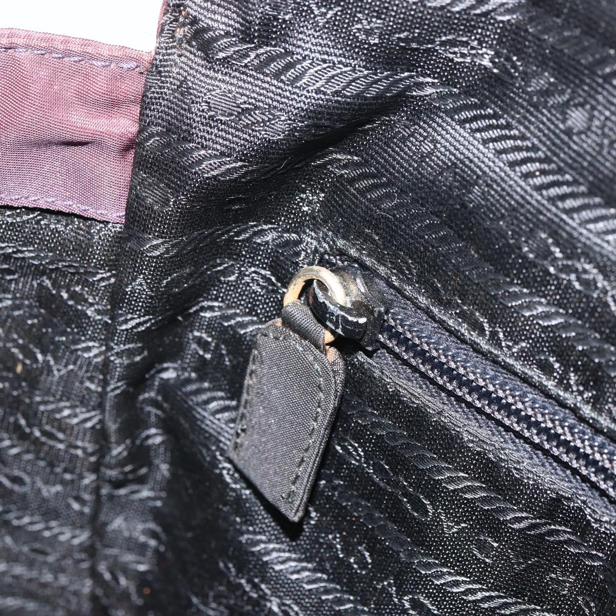 PRADA Chain Quilted Shoulder Bag Nylon Purple Gold Auth 164881