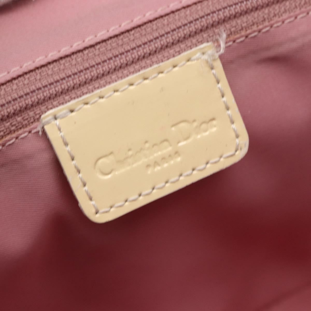 Christian Dior Trotter Canvas Shoulder Bag PVC Pink Silver Auth 164884
