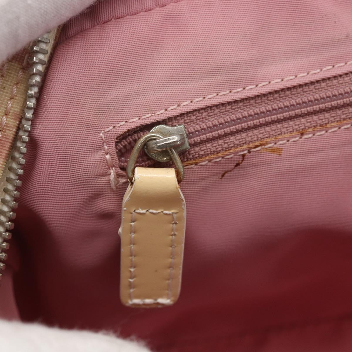 Christian Dior Trotter Canvas Shoulder Bag PVC Pink Silver Auth 164884