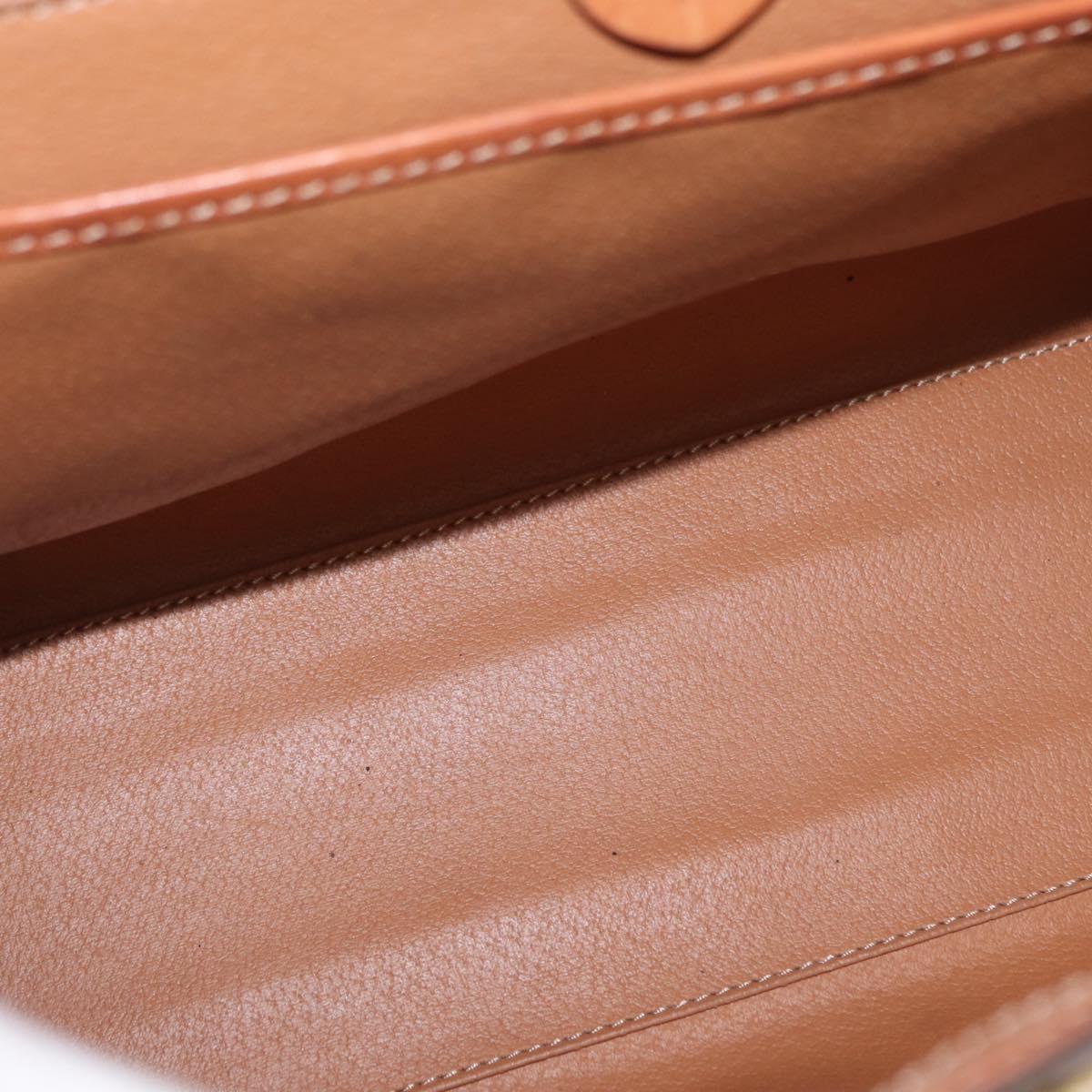 CELINE Macadam Canvas Hand Bag PVC Leather Brown Gold Auth 164902