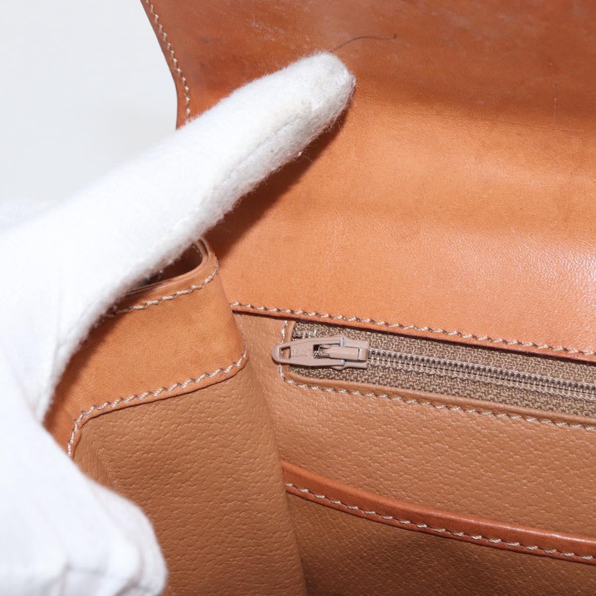 CELINE Macadam Canvas Hand Bag PVC Leather Brown Gold Auth 164902