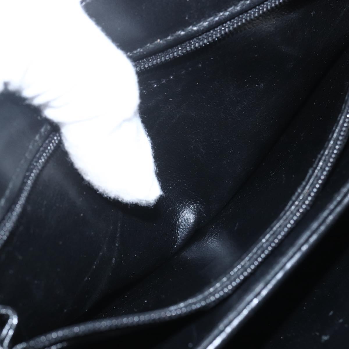 Salvatore Ferragamo Gancini Hand Bag Leather Black Gold Auth 164903