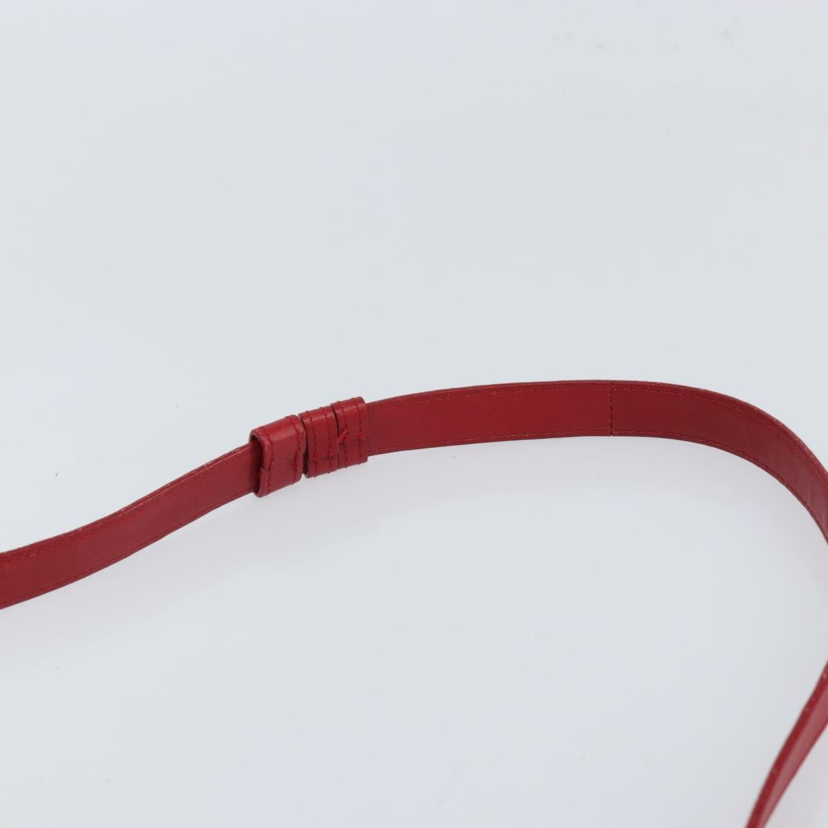 SAINT LAURENT Duffel Hand Bag Leather 2way Red Gold 322049 Auth 164904