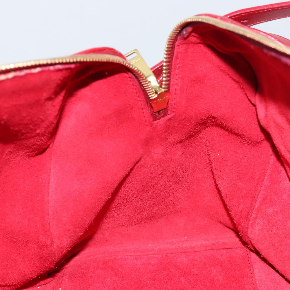 SAINT LAURENT Duffel Hand Bag Leather 2way Red Gold 322049 Auth 164904