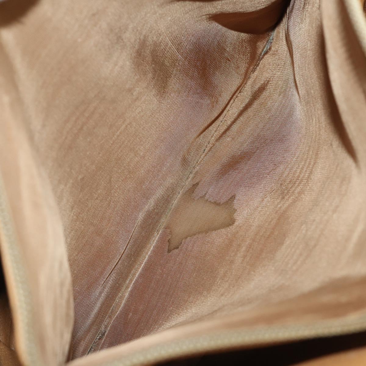 CELINE Macadam Canvas Tote Bag PVC Leather Brown Gold Auth 164910