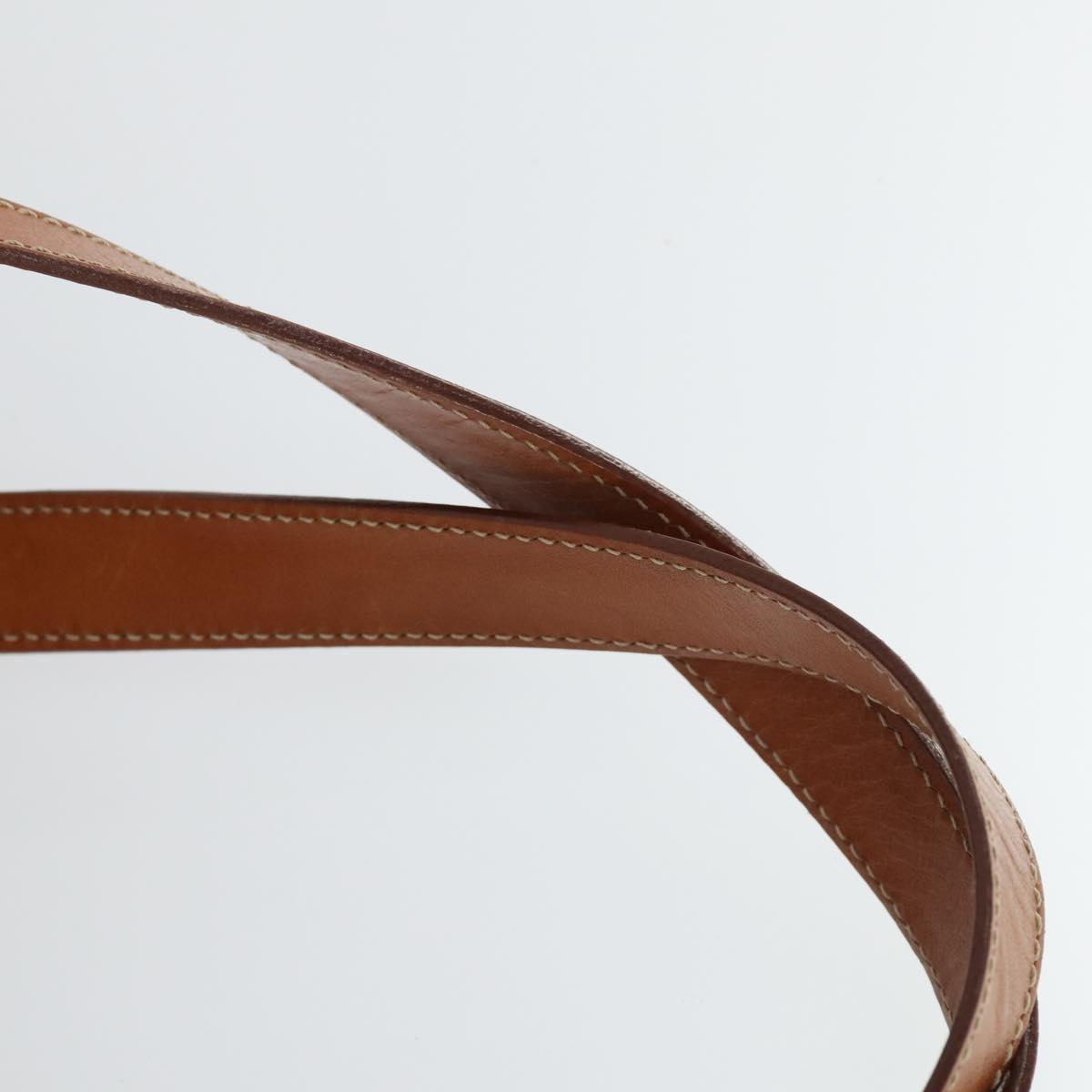 CELINE Macadam Canvas Tote Bag PVC Leather Brown Gold Auth 164910