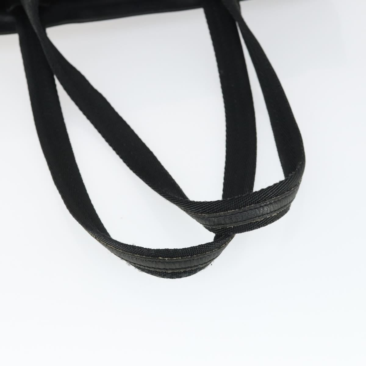 PRADA Tote Bag Nylon Black Silver Auth 164914