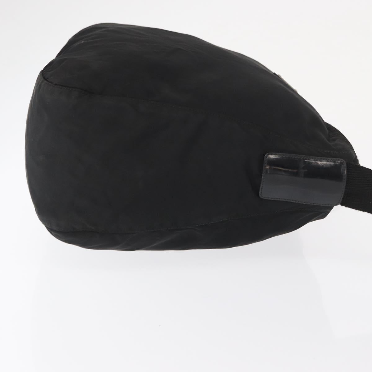 PRADA Shoulder Bag Nylon Black Silver Auth 164915