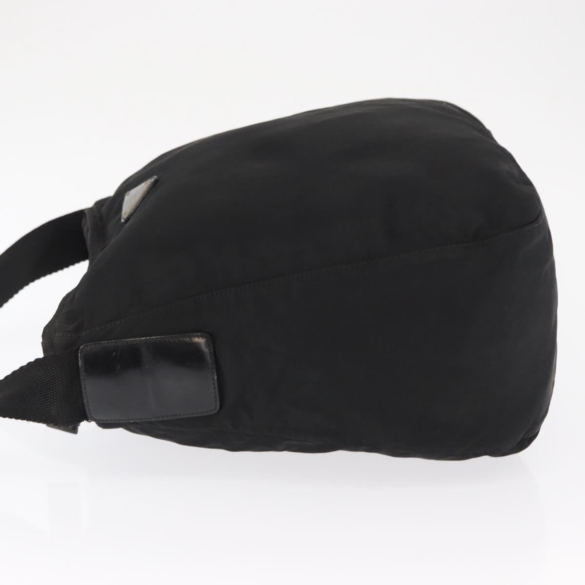 PRADA Shoulder Bag Nylon Black Silver Auth 164915