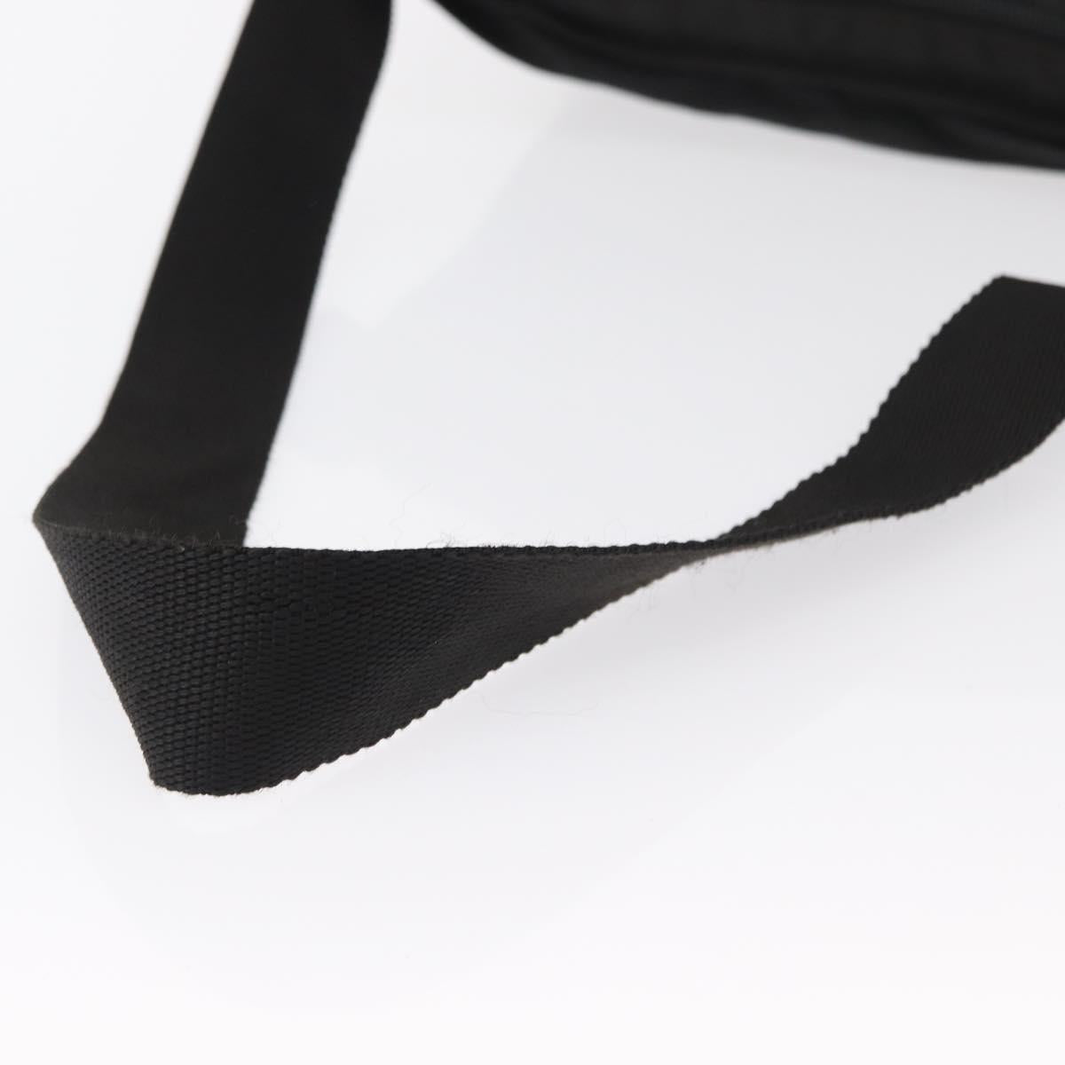 PRADA Shoulder Bag Nylon Black Silver Auth 164915