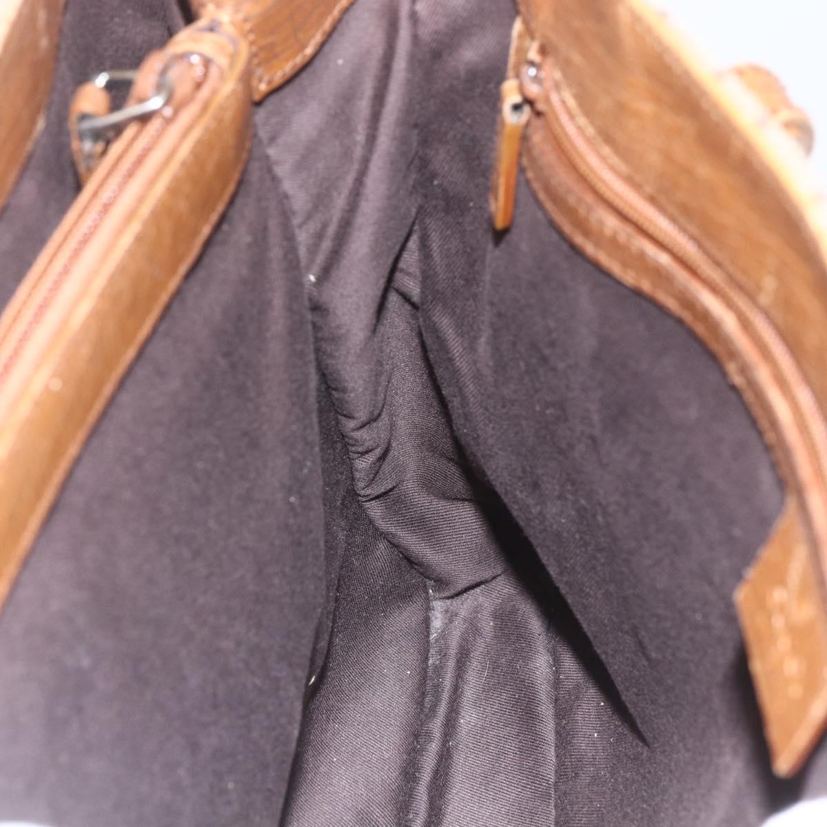 GUCCI GG Canvas Bamboo Hand Bag Beige 112526 Auth 164925