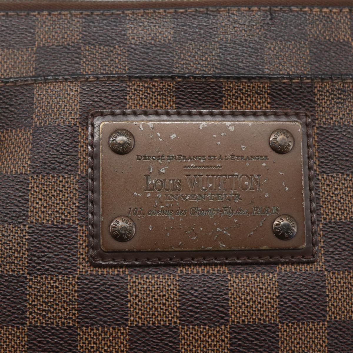 LOUIS VUITTON Damier Ebene Pochette Platt Brooklyn Bag N41100 LV Auth 164929