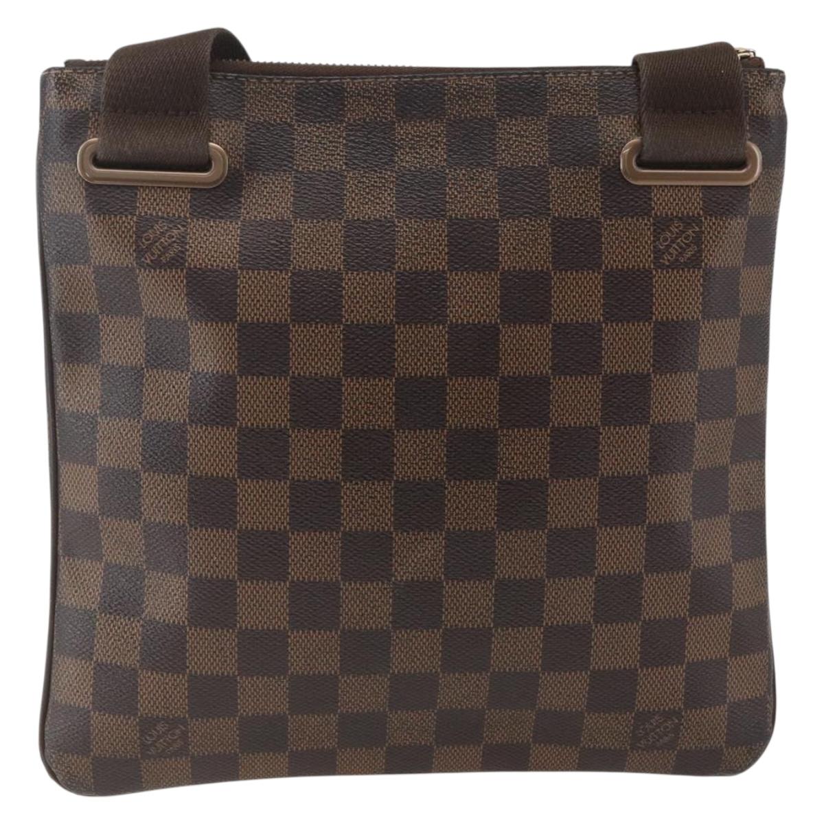 LOUIS VUITTON Damier Ebene Pochette Platt Brooklyn Bag N41100 LV Auth 164929
