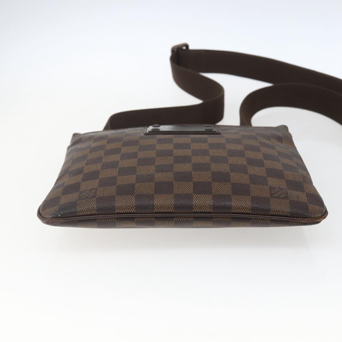 LOUIS VUITTON Damier Ebene Pochette Platt Brooklyn Bag N41100 LV Auth 164929