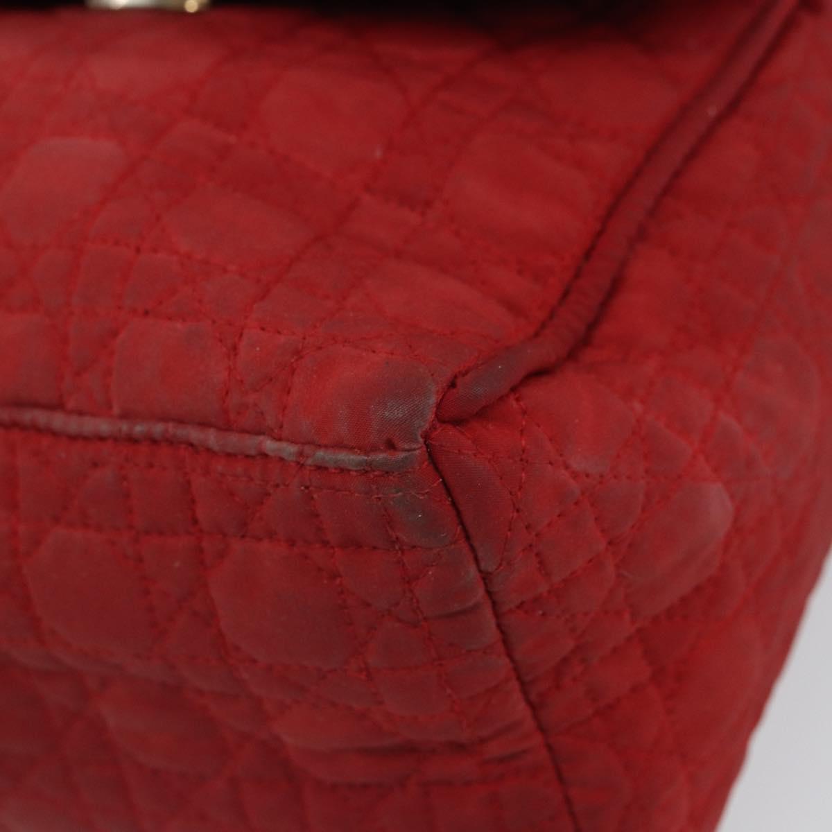 Christian Dior Canage Shoulder Bag Red Gold Auth 164930