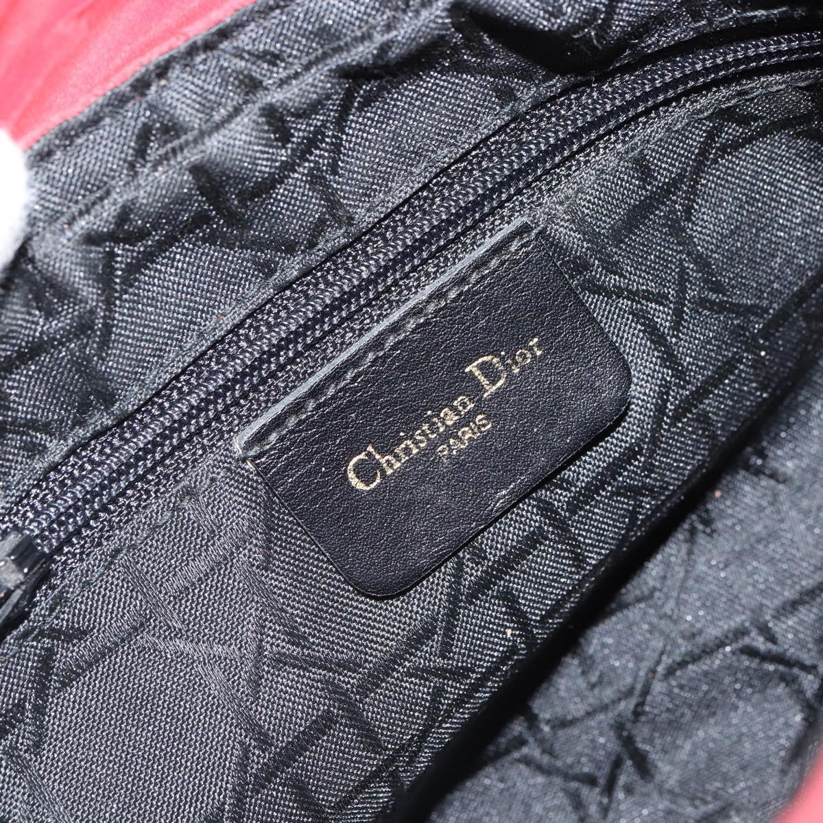Christian Dior Canage Shoulder Bag Red Gold Auth 164930