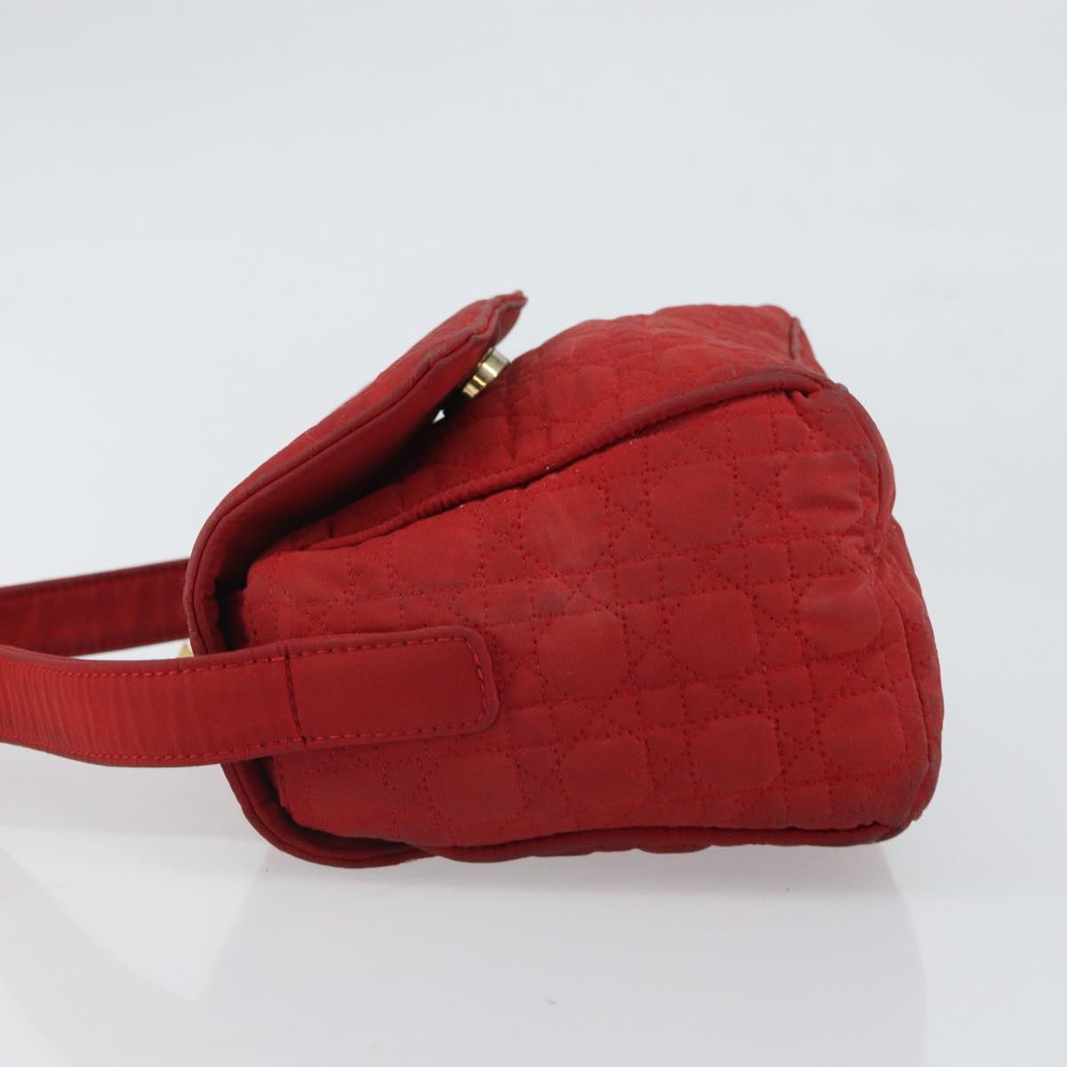 Christian Dior Canage Shoulder Bag Red Gold Auth 164930