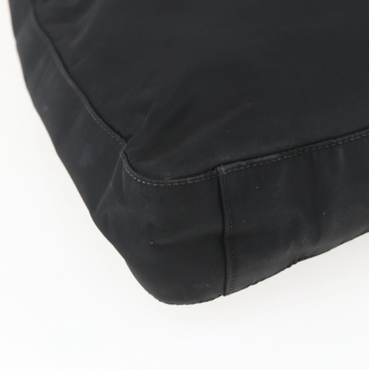 PRADA Shoulder Bag Nylon Black Silver Auth 164933