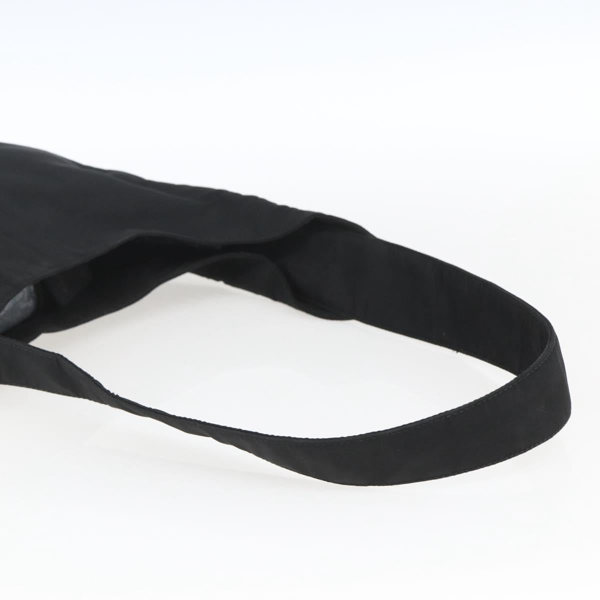 PRADA Shoulder Bag Nylon Black Silver Auth 164933