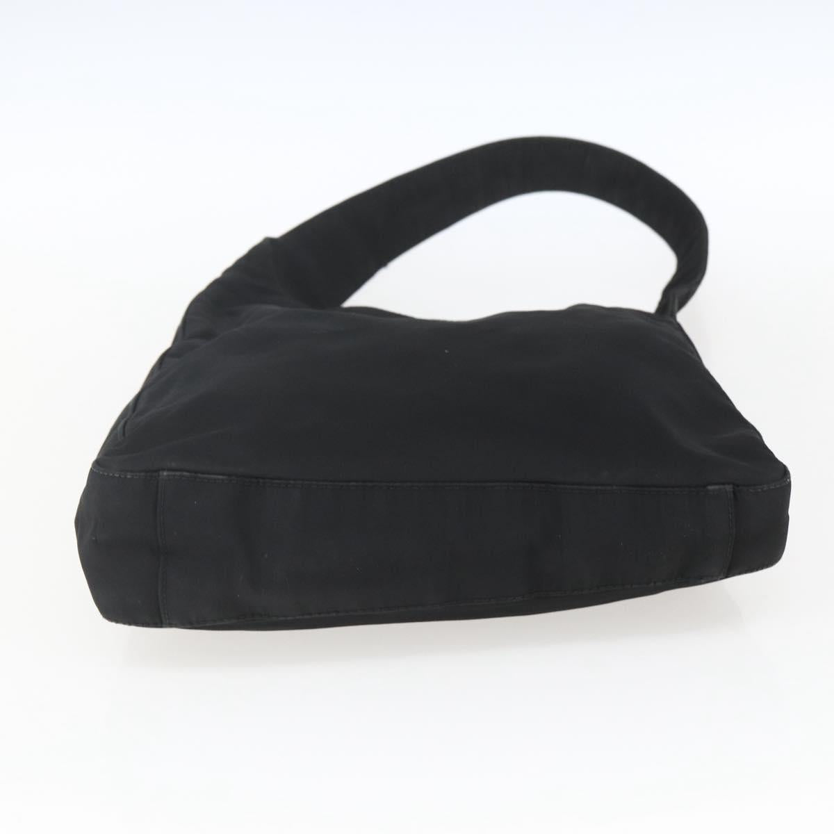 PRADA Shoulder Bag Nylon Black Silver Auth 164933